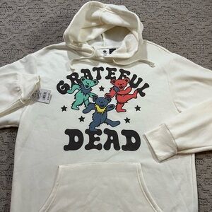 🐢 '24 Grateful Dead Band Cream Bear Dance Star Soft New Pocketed Hoodie